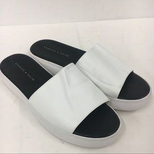 Like New! White sporty slides